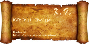 Kányi Ibolya névjegykártya
